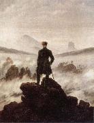 Caspar David Friedrich Wanderer Watching a sea of fog painting